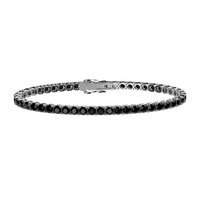 Tennis Bracelet With Black Zircons Cm. 16