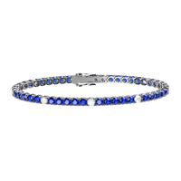 Tennis Bracelet With Blue And White Zircons Cm. 18