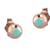 Pink Earrings With Star Silver 925