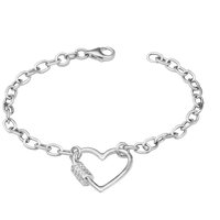 Bracelet With Openable Heart Carabiner And Zircons