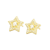 Star Stud And Butterfly Earring With Zircons