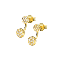 Ear Cruff Stud Earring With Pavè Zircons