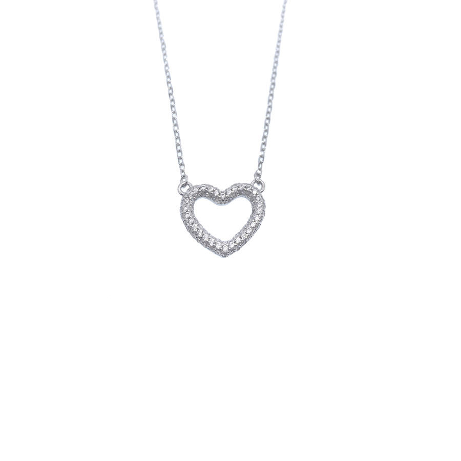pendente cuore in argento 925 con zirconi 
lunghezza collana cm45 EDOM