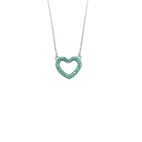 pendente cuore in argento 925 con zirconi verde
lunghezza collana cm45 EDOM