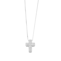 Cross Pendant With Cubic Zirconia Pavé