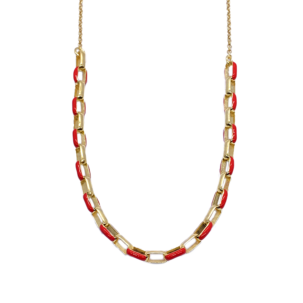 girocollo in argento 925 dorato con catena smalto rosso corallo
lunghezza collana cm50 EDOM