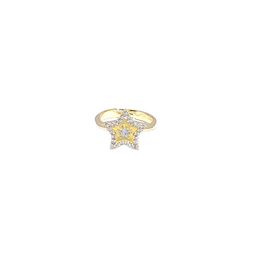 anello stella in argento 925 dorato con zirconi 
 EDOM