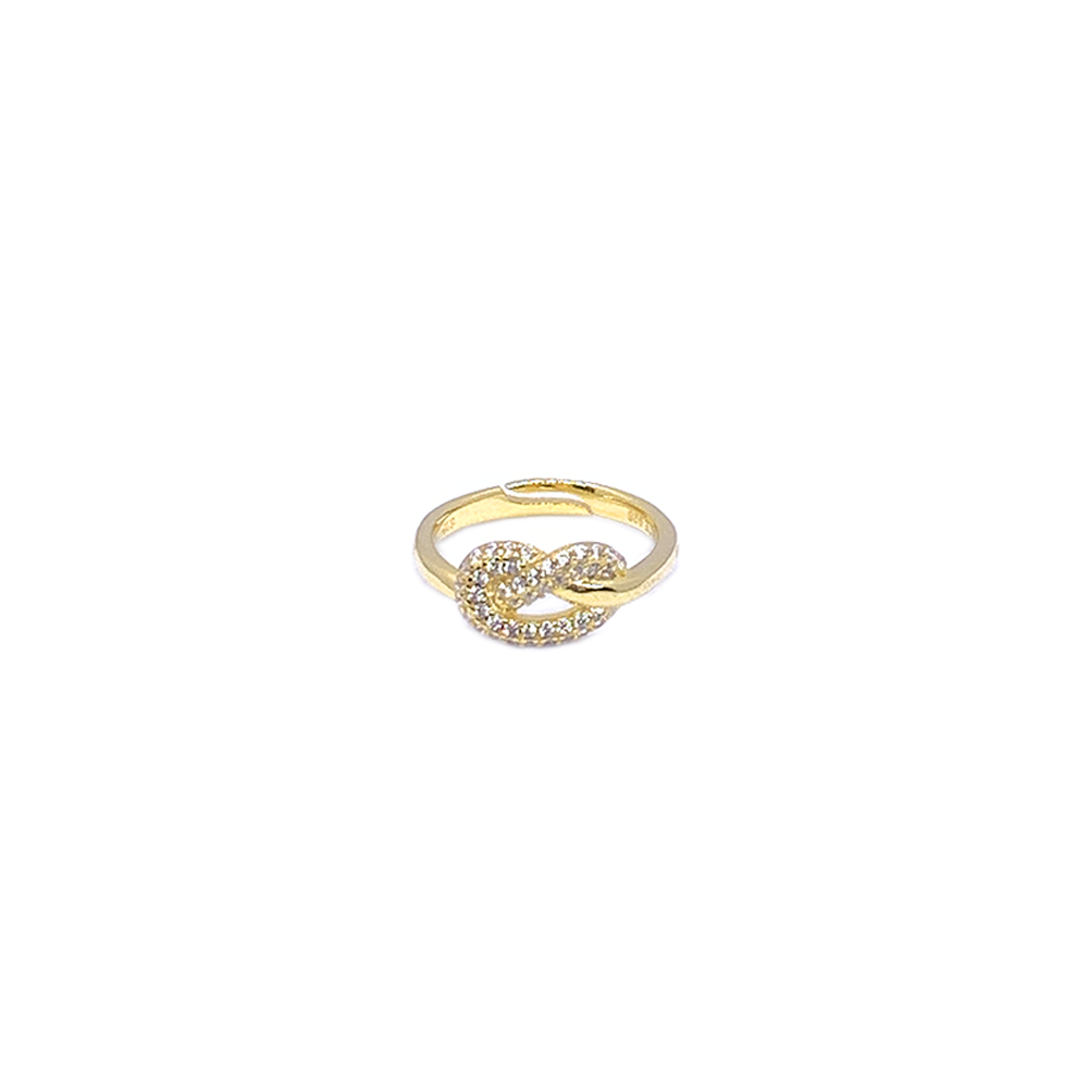 anello nodo in argento 925 dorato con zirconi 
 EDOM