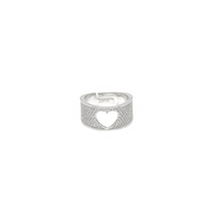 anello cuore traforato in argento 925 con zirconi pavé
 EDOM