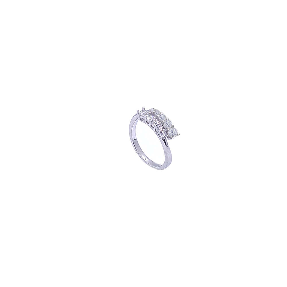anello contrarié in argento 925 con zirconi 
 EDOM