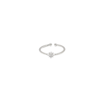 anello fiocco di neve misura regolabile in argento 925 con zirconi 
 EDOM