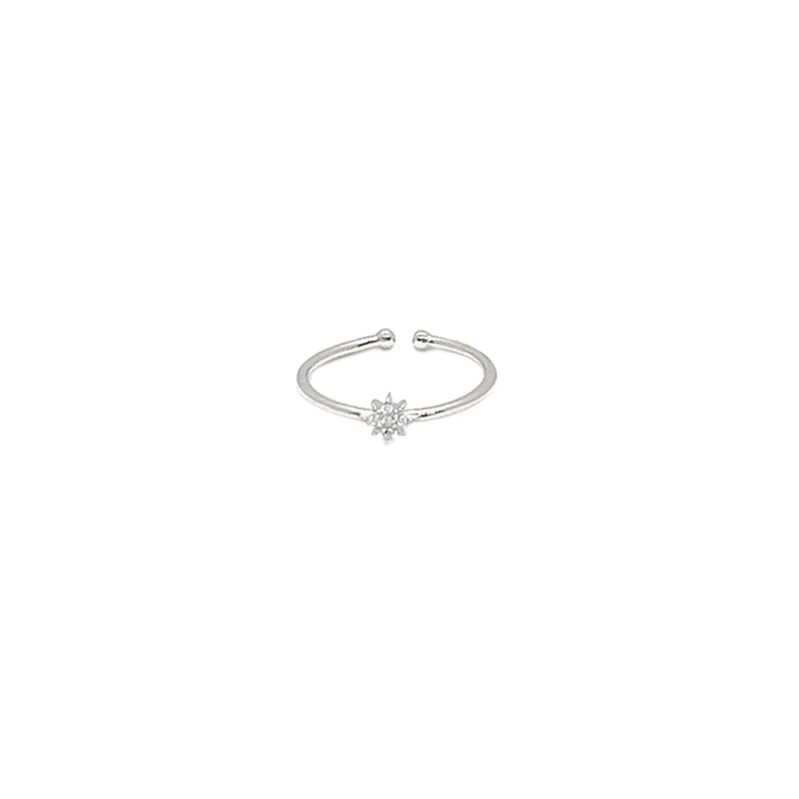 anello fiocco di neve misura regolabile in argento 925 con zirconi 
 EDOM