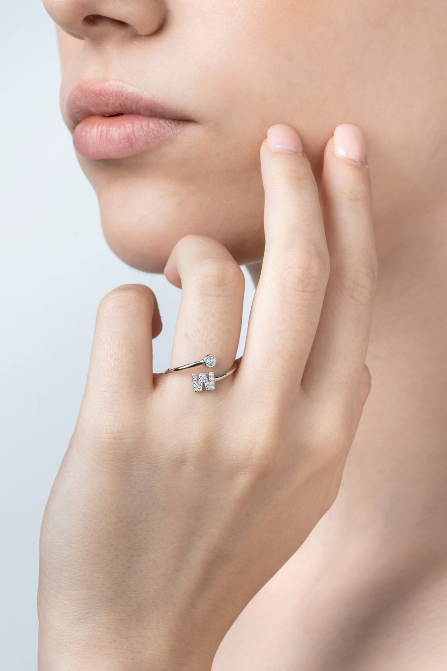 Adjustable Letter Ring With Zircons