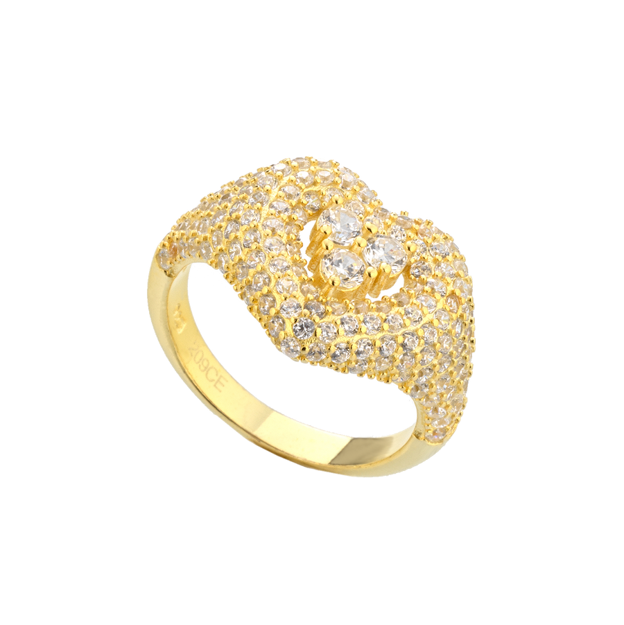 Chevalier Heart Ring With Cubic Zirconia Pavé