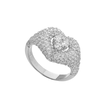 Heart Ring With Cubic Zirconia Pavé