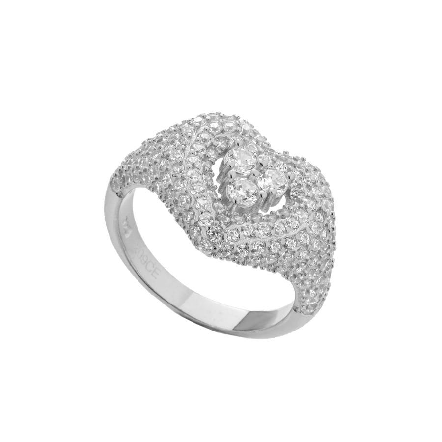 Heart Ring With Cubic Zirconia Pavé