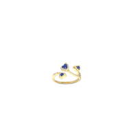 anello fantasia in argento 925 dorato con zirconi a cuore blu misura regolabile
 EDOM
