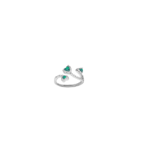 anello fantasia in argento 925 con zirconi a cuore verdi misura regolabile
 EDOM