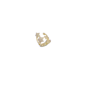 anello fantasia in argento 925 dorato con stelle zirconi pavé
 EDOM