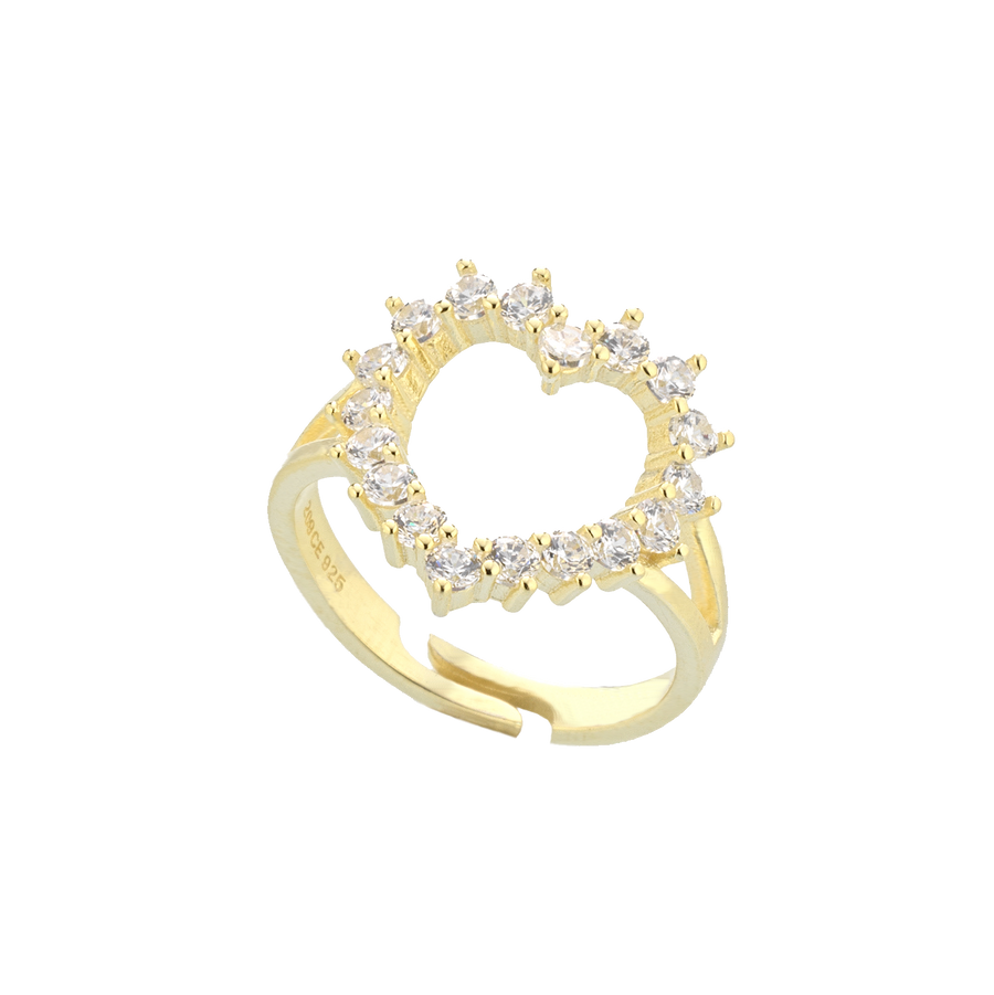 Fantasy Heart Ring With Zircons