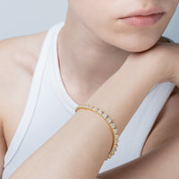 Bracelet With Hearts Pavé Of Zircons