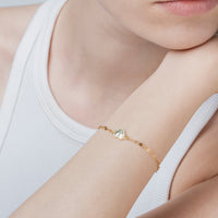 Diamond Chain Bracelet And Heart With Zircons