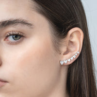 Stud And Butterfly Earrings With Scaled Heart Zircons