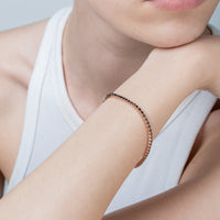 Rosy Tennis Bracelet With Black And White Zircons Cm. 18