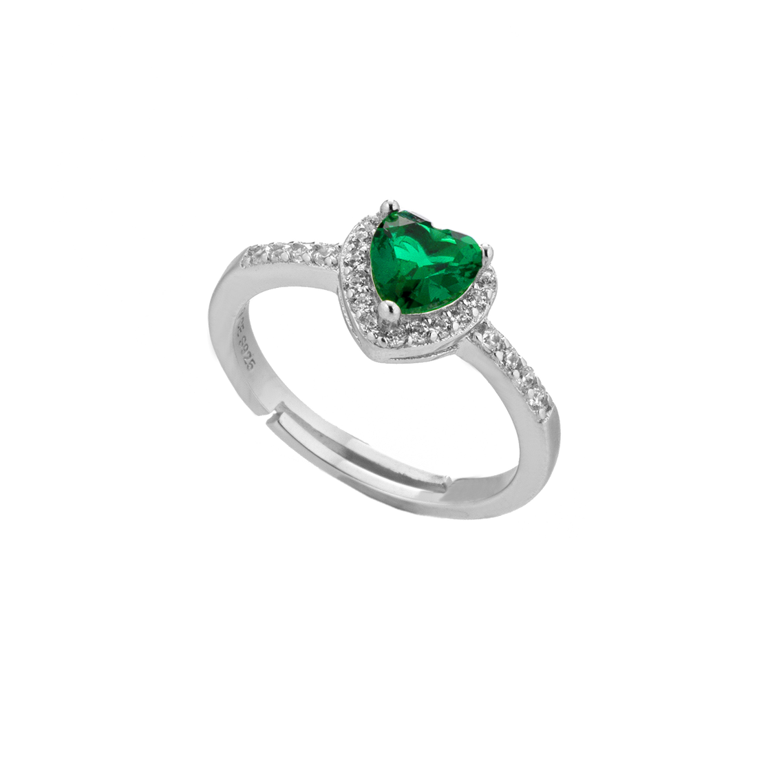 Ring With Central Green Heart Zircon