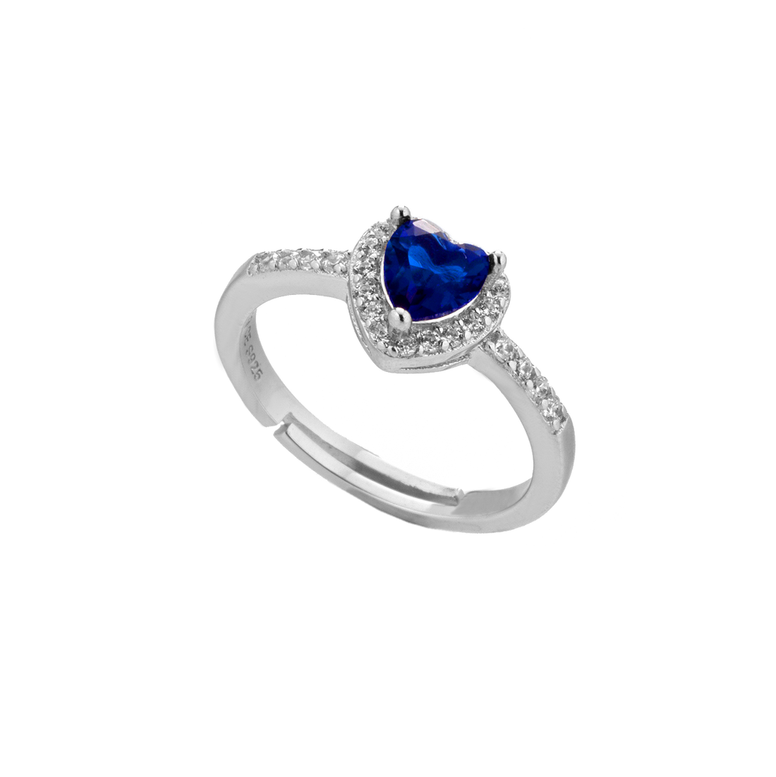 Ring With Central Blue Heart Zircon