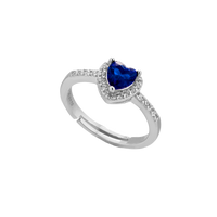 Ring With Central Blue Heart Zircon