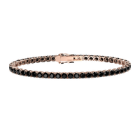 Rosé Tennis Bracelet With Black Zircons Cm. 16