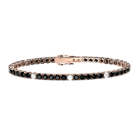 Rosy Tennis Bracelet With Black And White Zircons Cm. 18