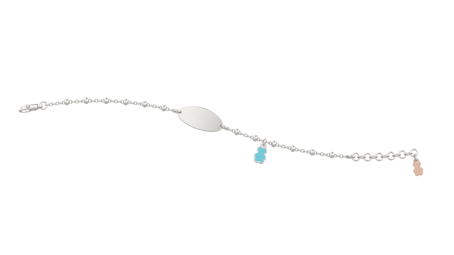 GN Gioielli Bracciale Con Targhetta Bimbo Arg 925 NANAN azzurro