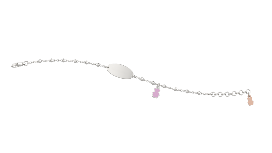 GN Gioielli Bracciale Con Targhetta Bimbo Arg 925 NANAN rosa