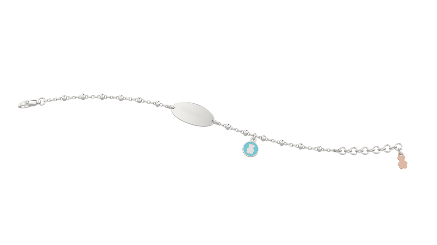 GN Gioielli Bracciale Con Targhetta Bimbo Arg 925 NANAN azzurro