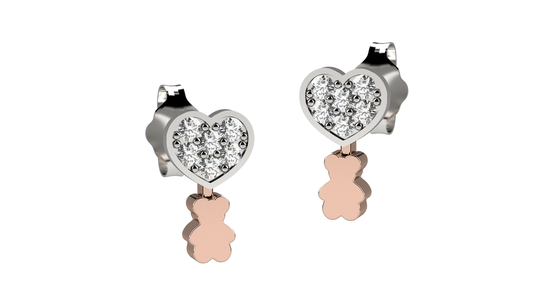 GN Gioielli Orecchini Argento 925 - Cuore Con Brillantini NANAN