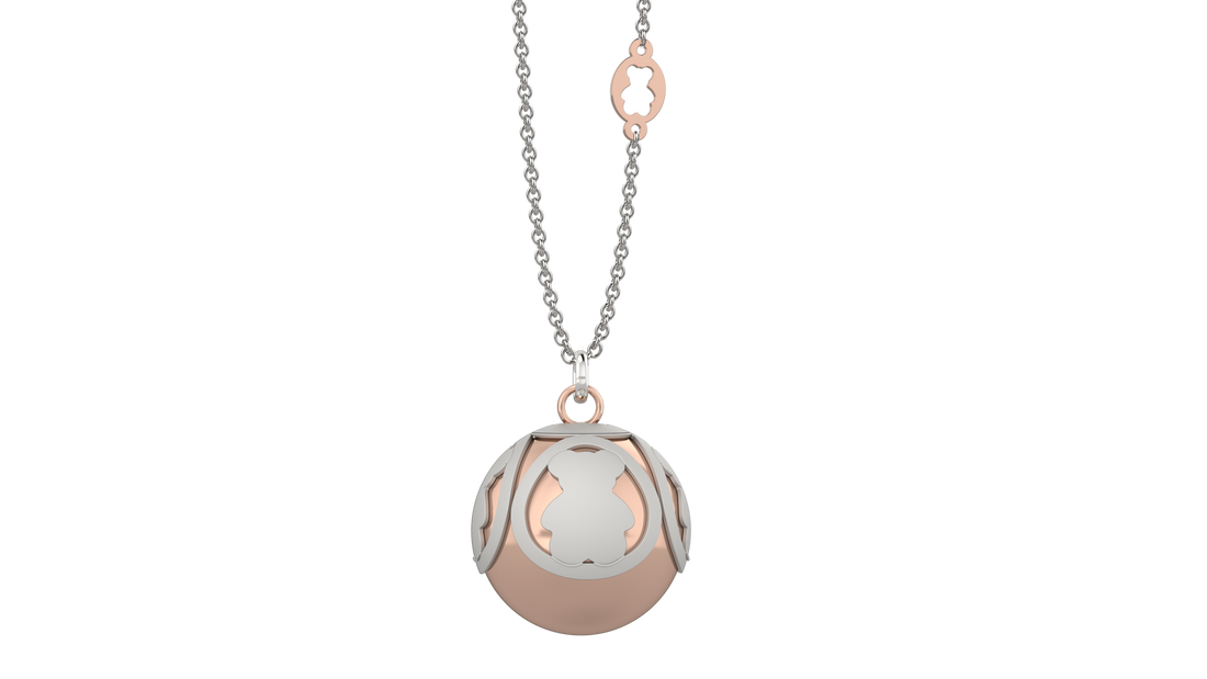 Pendente Con Sfera & Orsetto Rosa