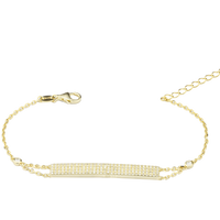 Nameplate Bracelet With Cubic Zirconia Pavé