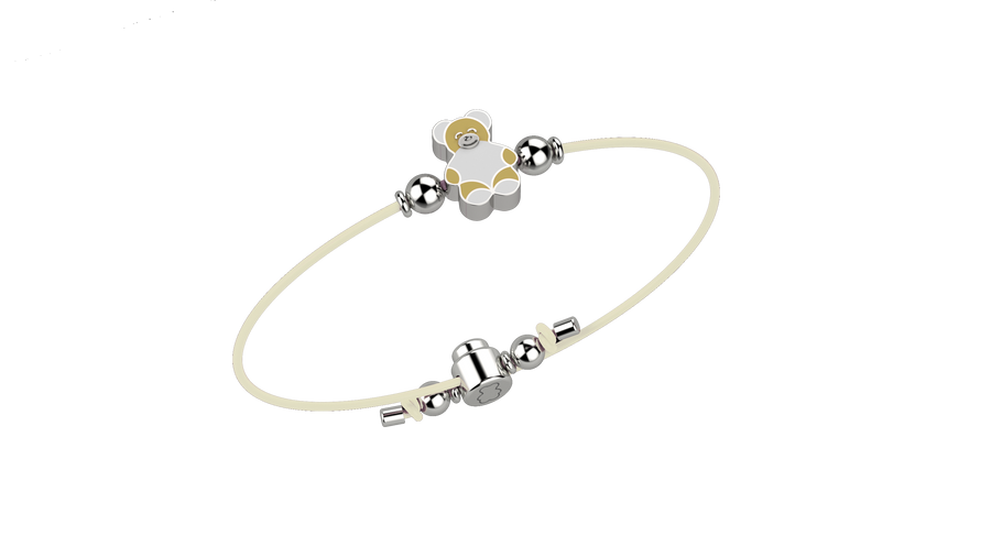 GN Gioielli Bracciale Con Orso Ag 925 NANAN bianco